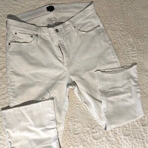 J Crew Flare crop white jean in signature stretch